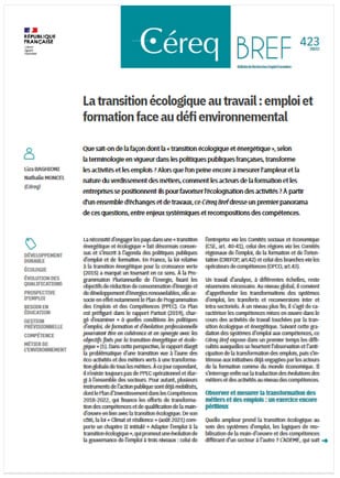 transition écologique au travail