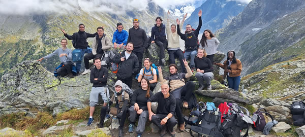 étudiants de la formation shift year au Mont Blanc