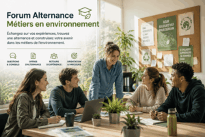 Étudiants échangeant sur l’alternance dans les métiers de l’environnement