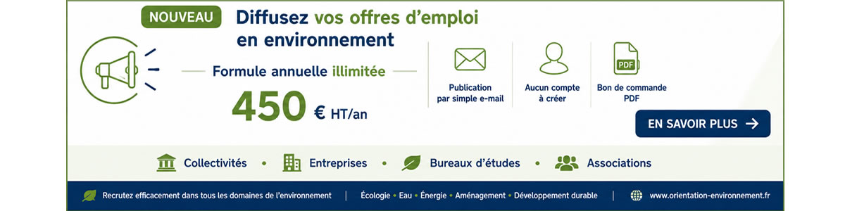 Diffusion d'offres d'emploi en environnement - Formule annuelle 450 € HT